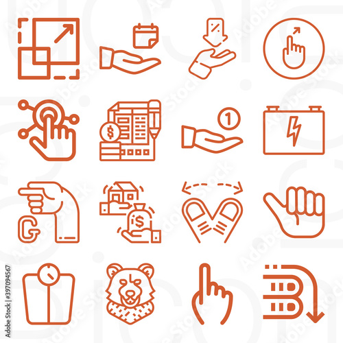 16 pack of index  lineal web icons set
