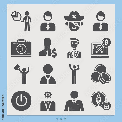 Simple set of baron related filled icons.