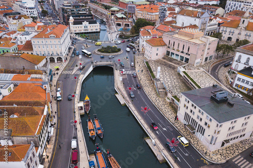 drone shot aerial view from above look Aveiro Portugal cloudy day city center rooftops orange red Monumento ao Marnoto e à Salineira
christmas tree