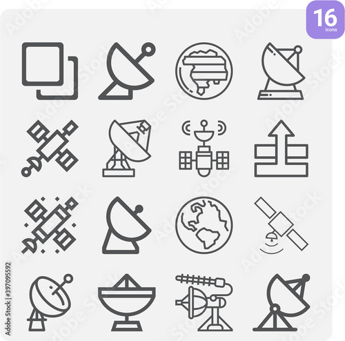 Simple set of orbital related lineal icons.