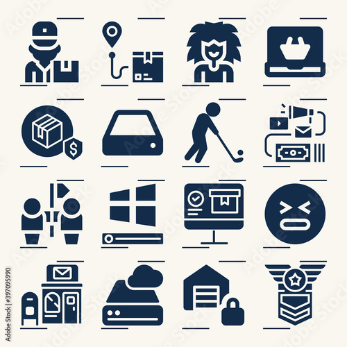 Simple set of effort related filled icons.