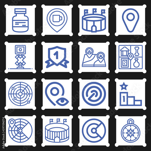 16 pack of placebo  lineal web icons set