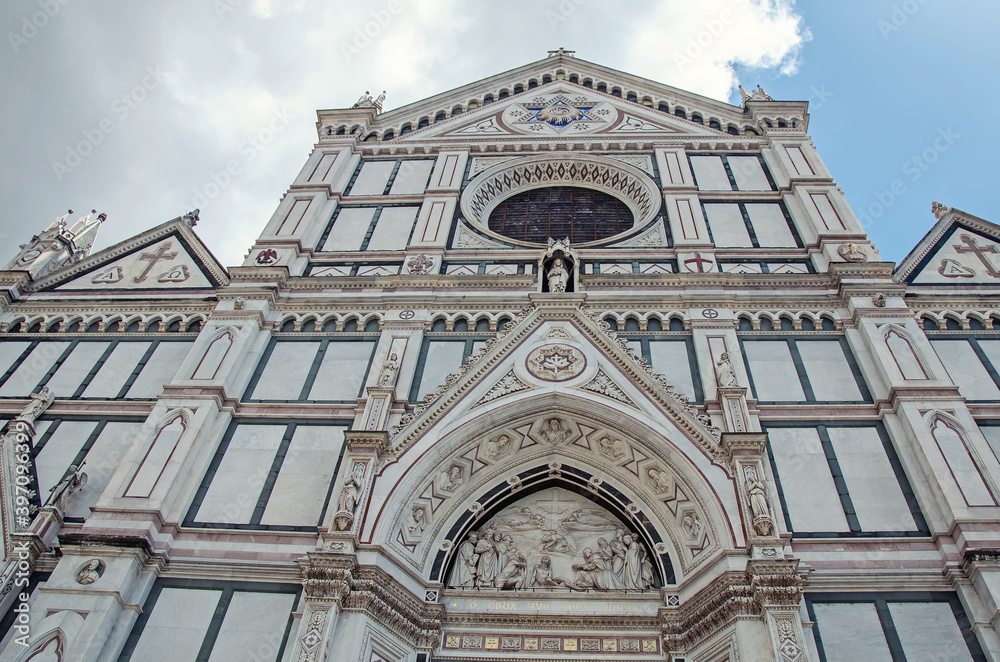 Amazing architecture of an old cathedral in Florence, Italy