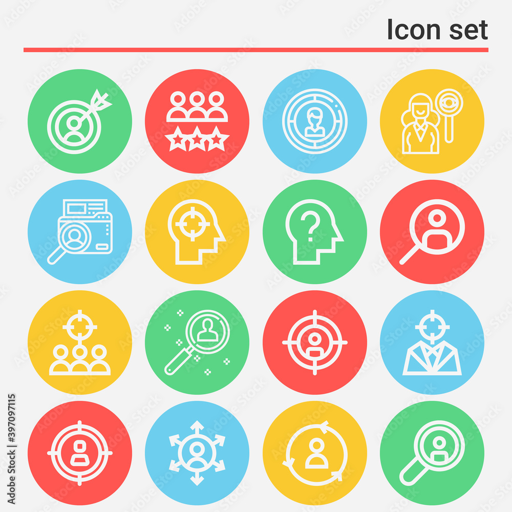 16 pack of headhunting lineal web icons set 16 pack of headhunting lineal web icons set
