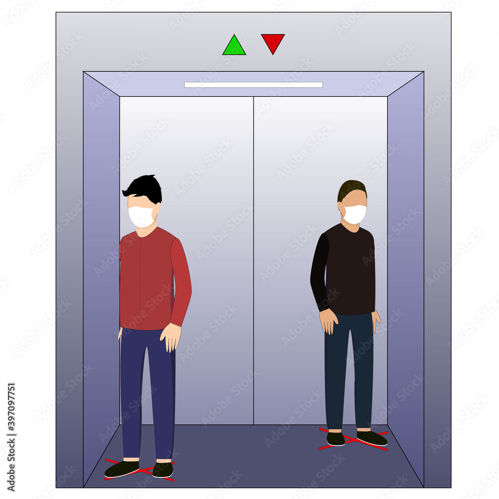 Fototapeta premium illustration Keep distance.