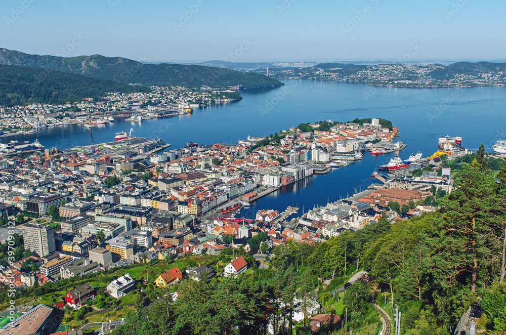 View on Bergen from the top