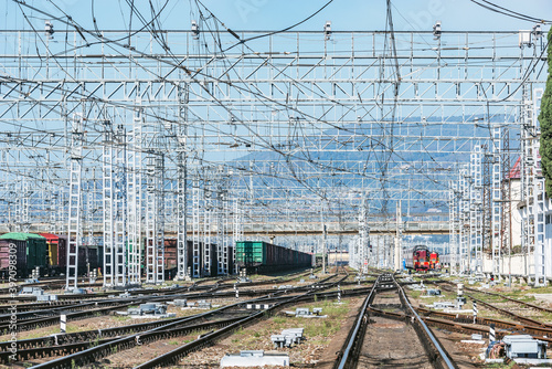 Day view of Adler railway station. Sochi.