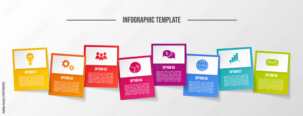 Fotografie Infographic with business icons. Vector