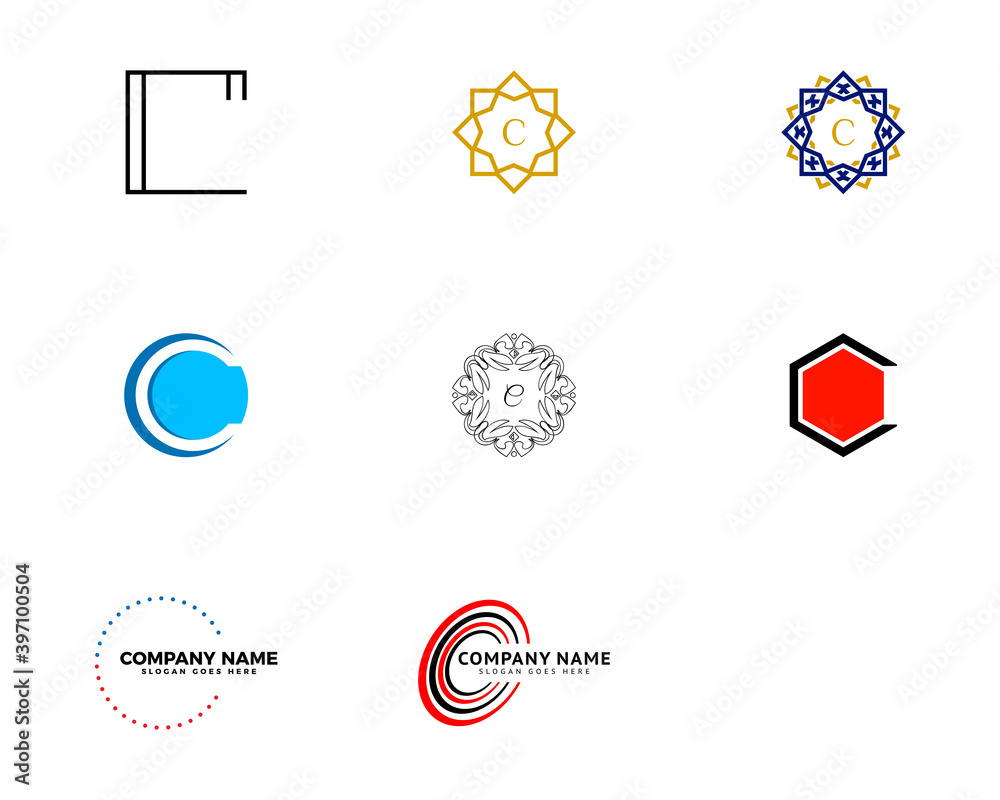 Set of Initial Letter C Logo Template Design Set of Initial Letter C Logo Template Design