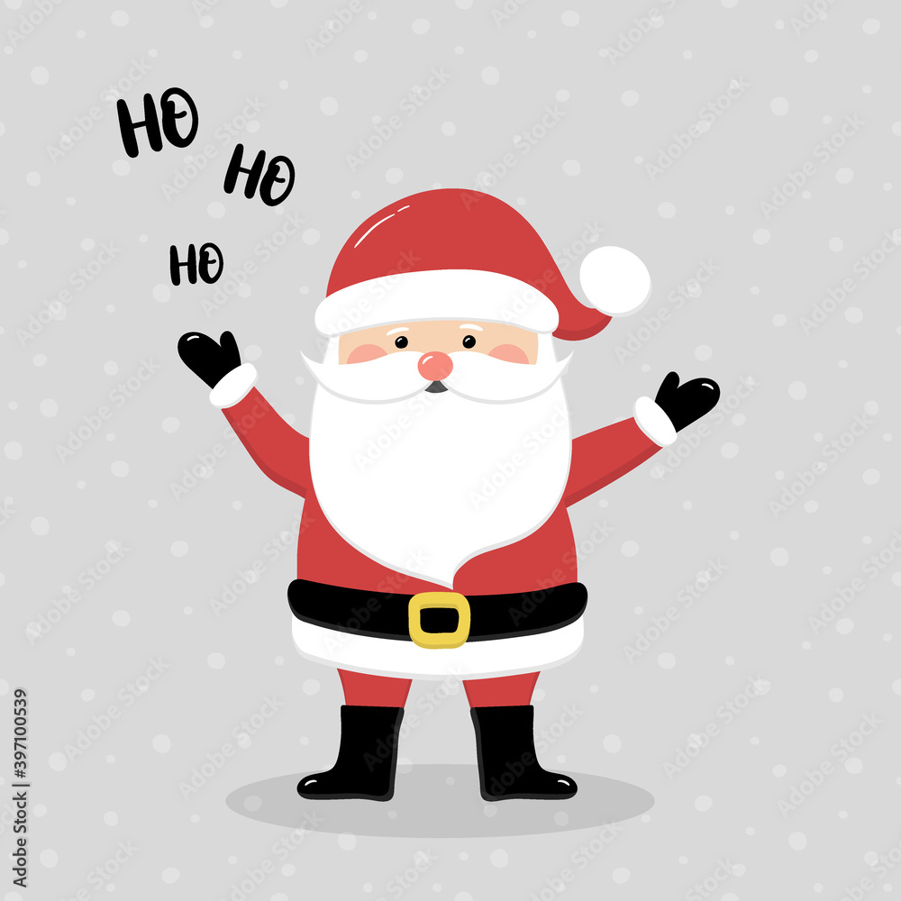 Singing Santa Claus on background with snowflakes. Christmas decoration. Vector Singing Santa Claus on background with snowflakes. Christmas decoration. Vector