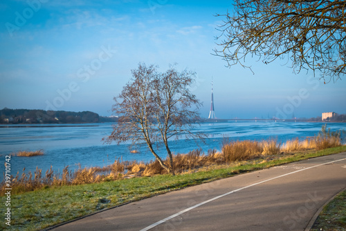 Riga, Latvia, Kengarags. The promenade in Kengarags photo