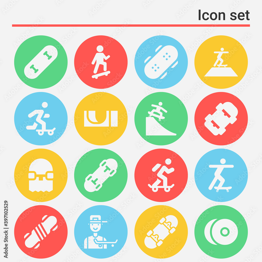 16 pack of third rail  filled web icons set