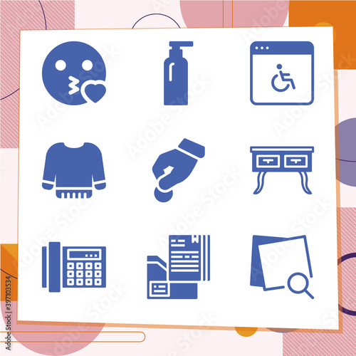 Simple set of 9 icons related to fulfil