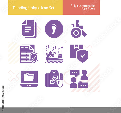 Simple set of support related filled icons.