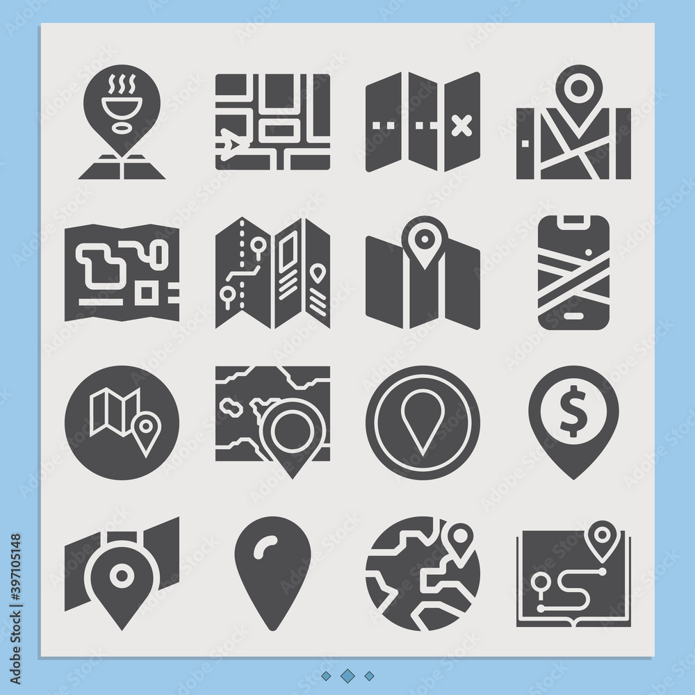 Simple set of weather chart related filled icons.