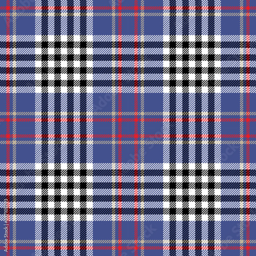 Blue, red and black gingham plaid. Textile pattern design for pillows, shirts, dresses, tablecloth etc.