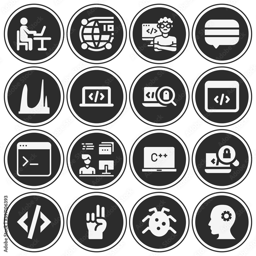 16 pack of syntax filled web icons set 16 pack of syntax filled web icons set