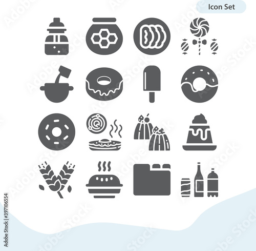 Simple set of cane related filled icons.