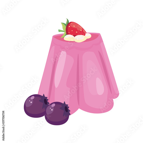 sweet jelly with strawberry vector design