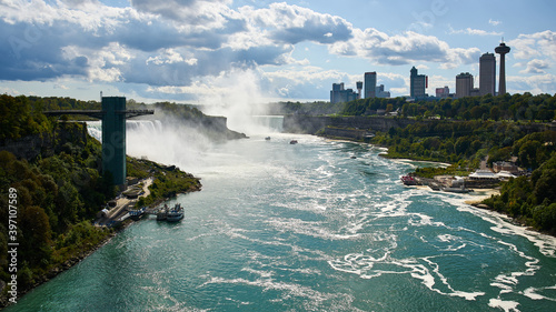 Niagara Falls landscape view from Raibow bridge