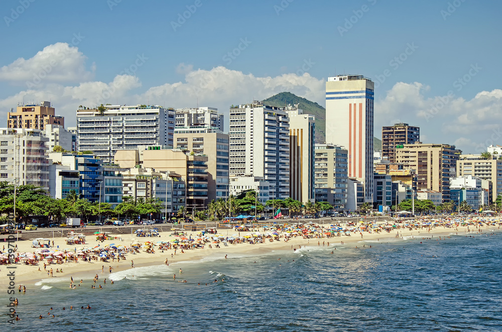 Nice aerial view on Ipanema beach in Rio de Janeiro, Brazil Nice aerial view on Ipanema beach in Rio de Janeiro, Brazil