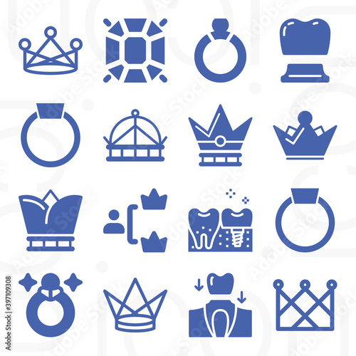 16 pack of jewels  filled web icons set