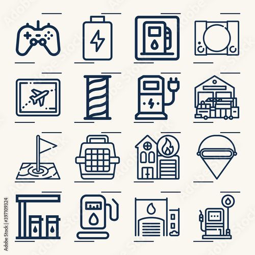 Simple set of terminal related lineal icons.