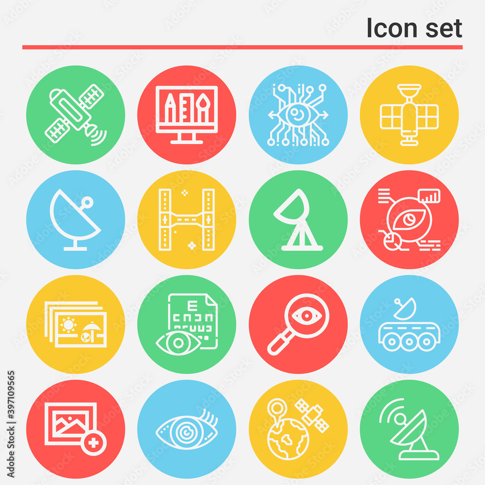 16 pack of imagery  lineal web icons set