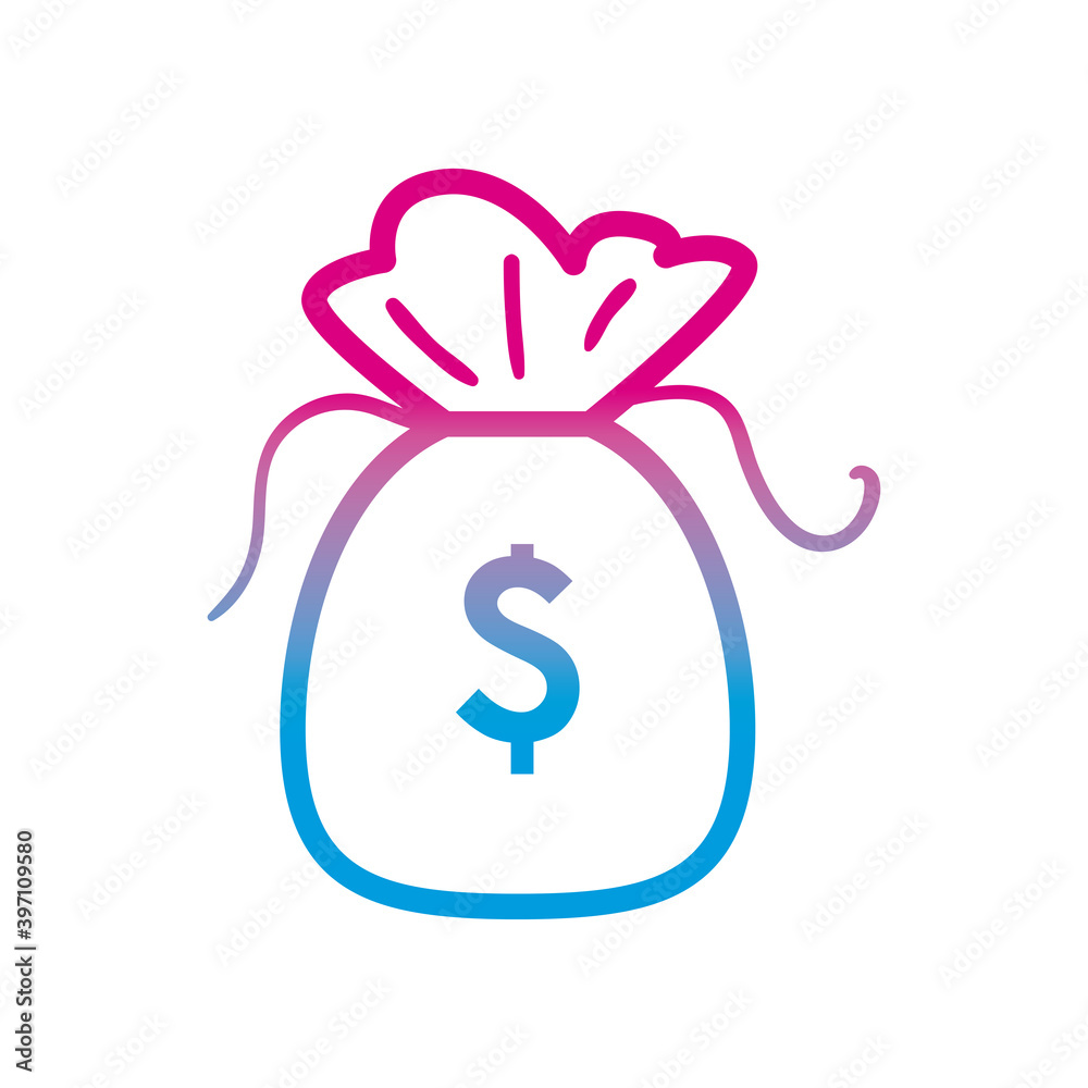 dollar bag gradient style icon vector design dollar bag gradient style icon vector design