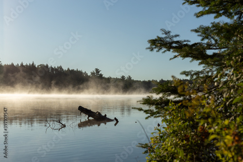 Morning Fog rolling over Lake