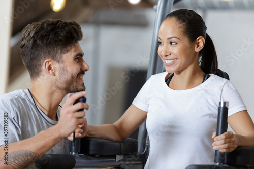 gym man and woman during workout