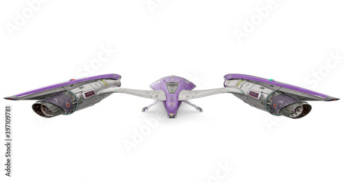 master spaceship in white background top view