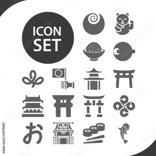 Simple set of pacific ocean related filled icons.