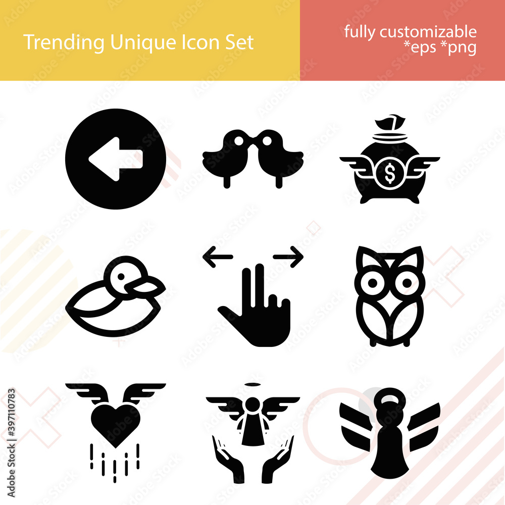 Simple set of flank related filled icons.