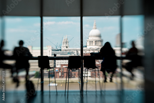 Photography Silhouette of a people looking out at St.Paul's Cathedral