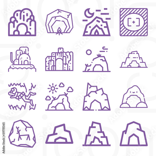 16 pack of deepest  lineal web icons set