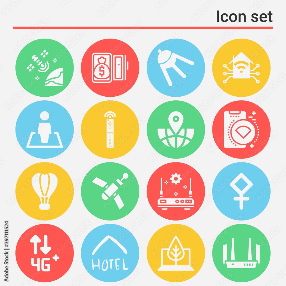 16 pack of beam  filled web icons set