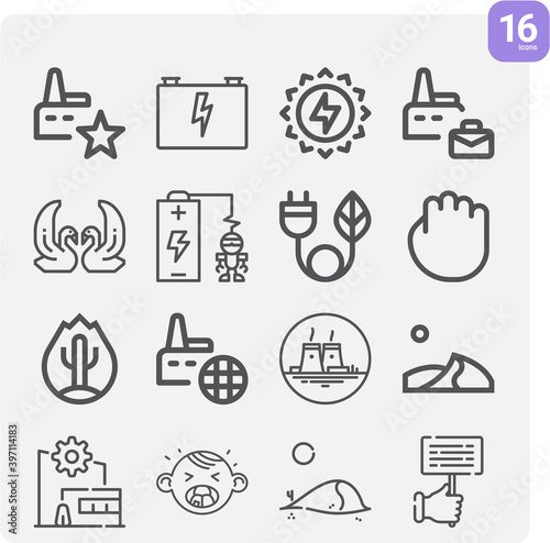 Simple set of protest related lineal icons.