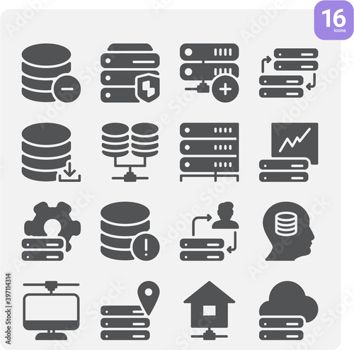 Simple set of servants related filled icons.