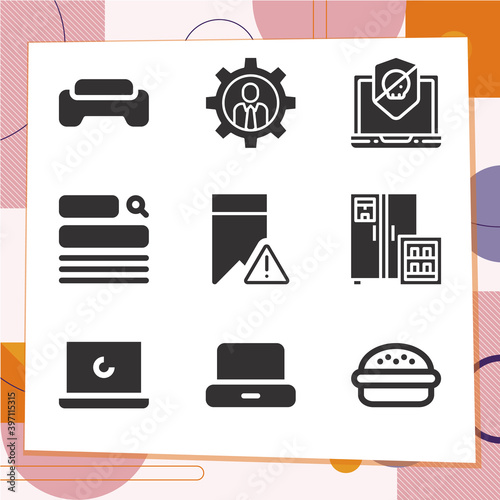 Simple set of 9 icons related to ps