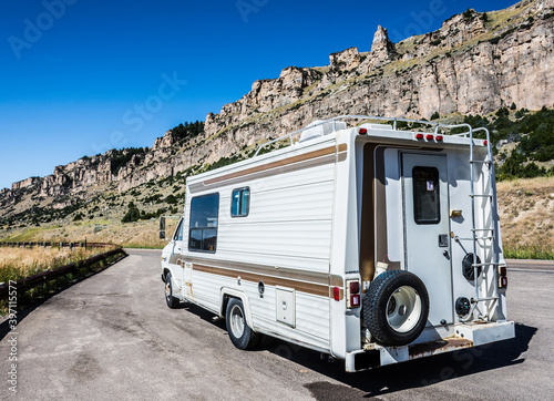 RV camping in the mountain