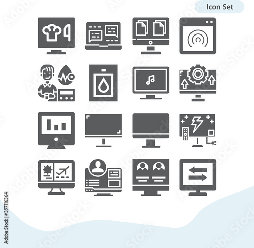 Simple set of measured related filled icons.