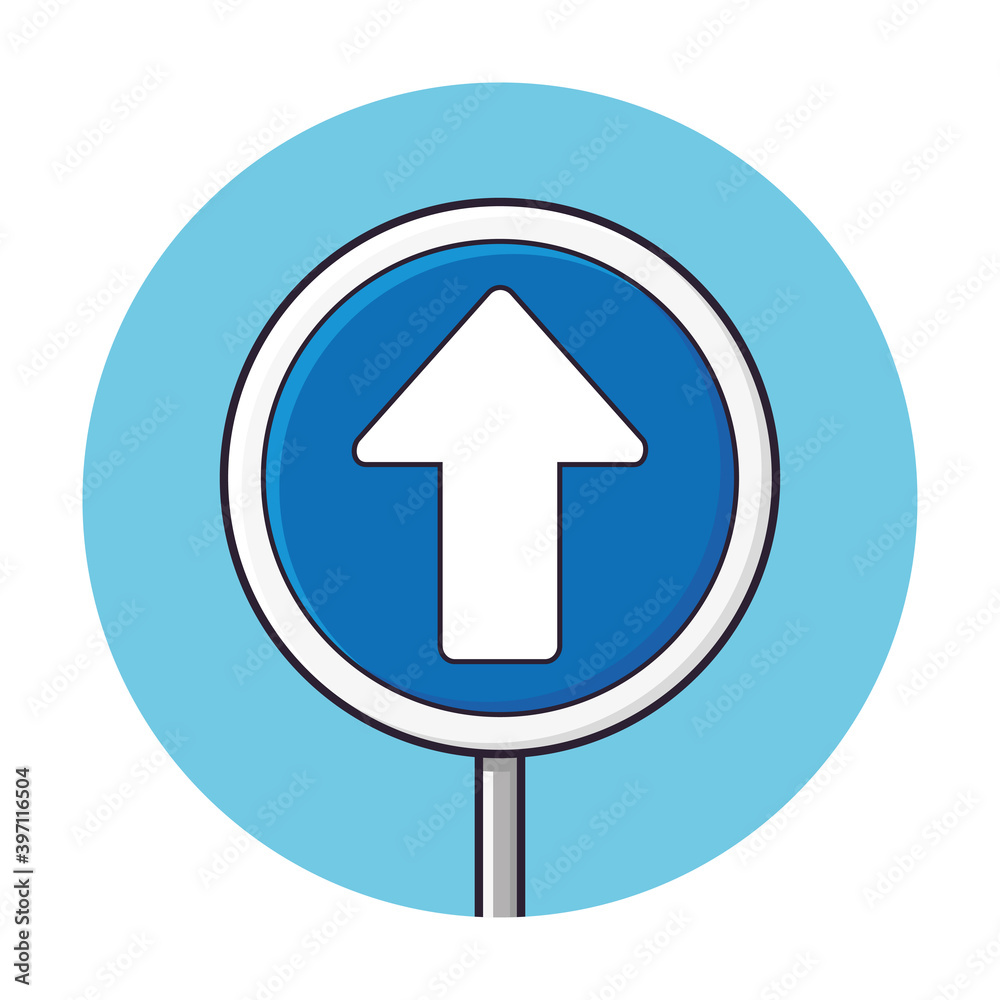 Blue forward direction arrow traffic sign icon Blue forward direction arrow traffic sign icon