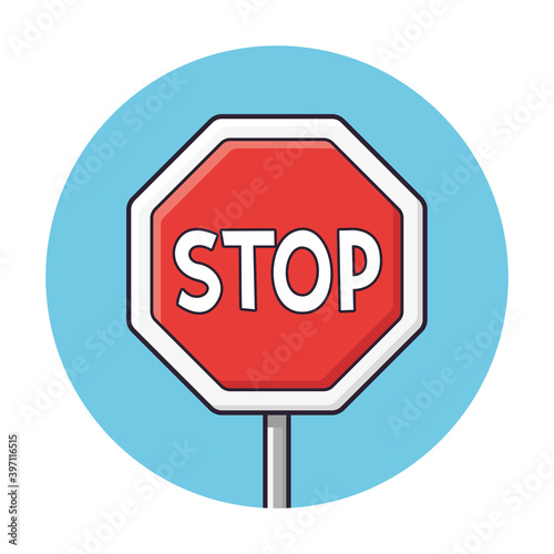 Stop traffic sign icon
