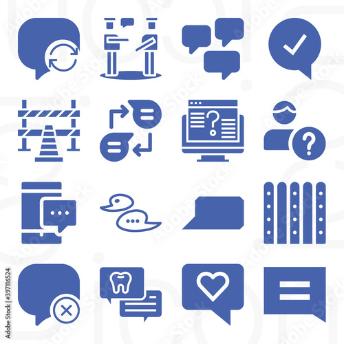 16 pack of discourse  filled web icons set