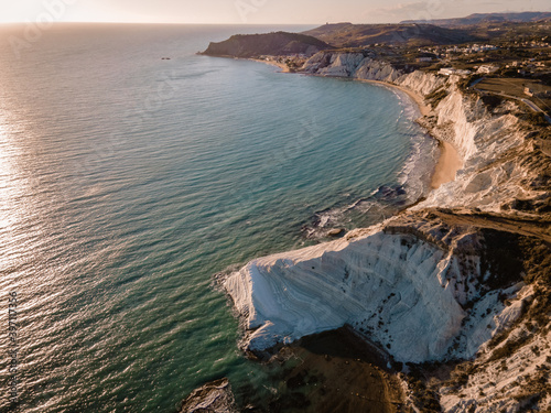 Sicilia Scala dei Turchi Stair of the Turks white coastline, Sicily Italy photo