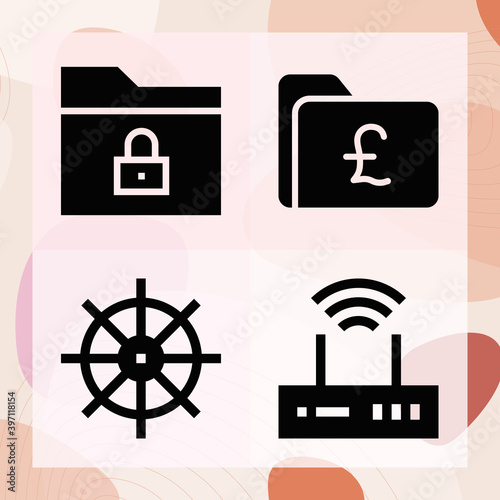 Simple set of port related filled icons