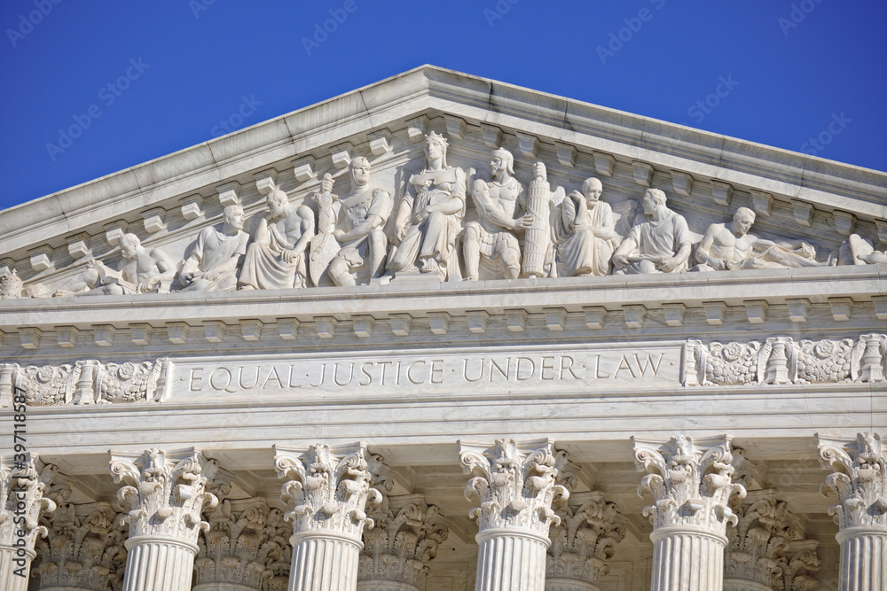 U.S. Supreme Court Building Pediment Detail showing 