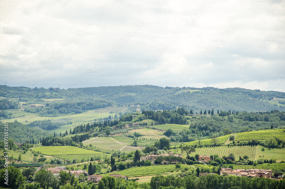 Beautiful landscape, hills and horizon in Italy, Tuscany Beautiful landscape, hills and horizon in Italy, Tuscany