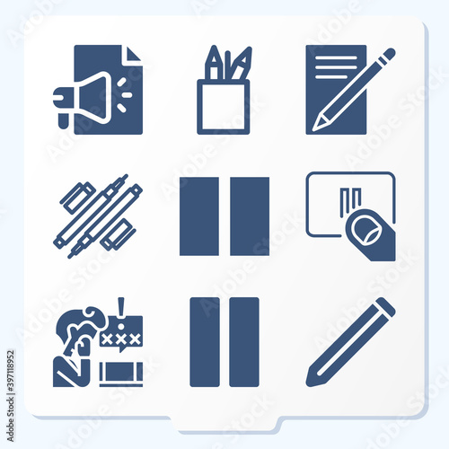 Simple set of 9 icons related to syllable